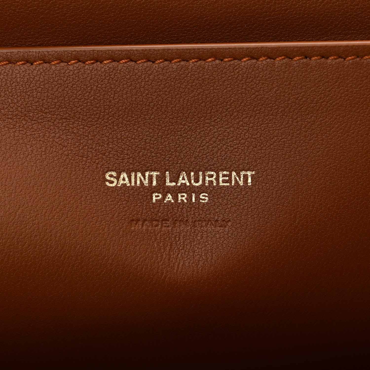 Saint Laurent Smooth Calfskin Suede Medium Reversible Monogram Kate Satchel Brick 10 of 17
