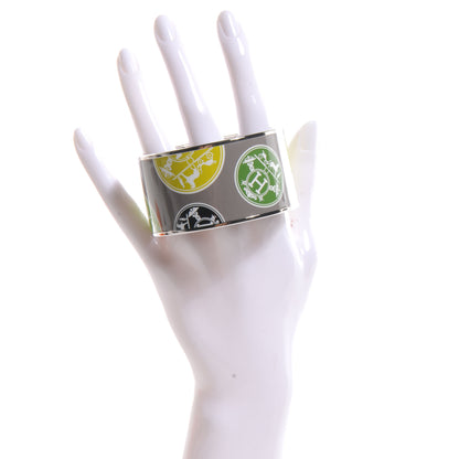Hermes Enamel Printed Ex Libris Extra Wide Bracelet 70 2 of 6