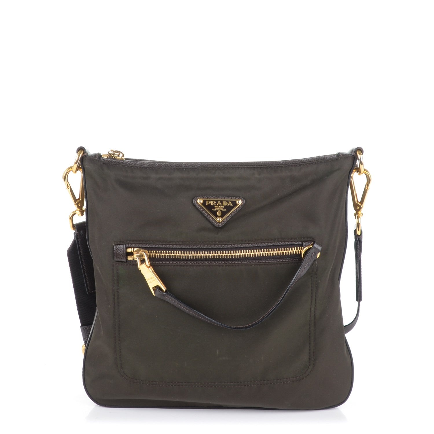 Prada Nylon Vela Flat Messenger Bag Moro 1 of 7