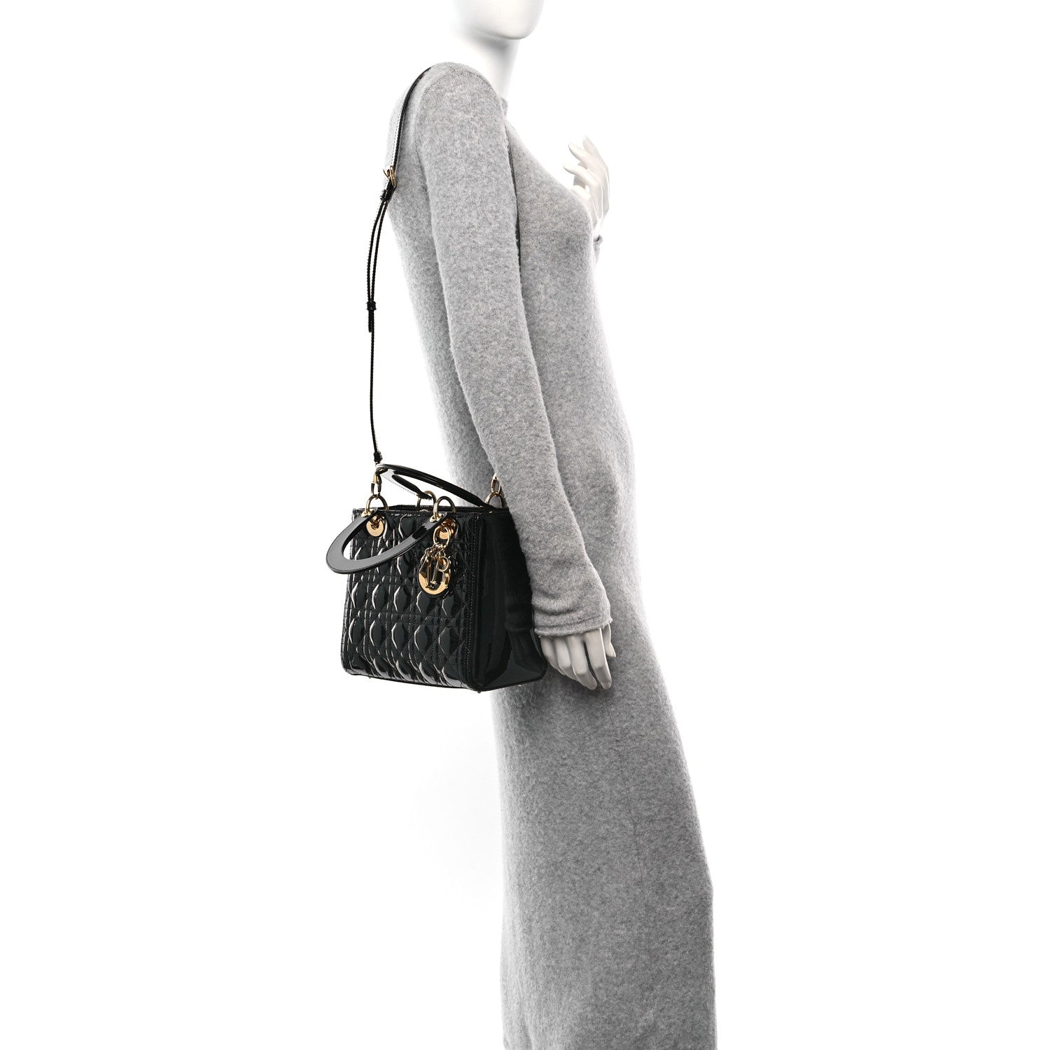 Christian Dior Patent Cannage Medium Lady Dior Black 2 of 10