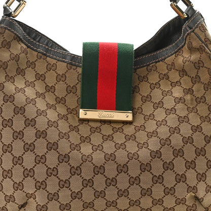 Gucci Monogram Large New Ladies Web Hobo Dark Brown 8 of 13
