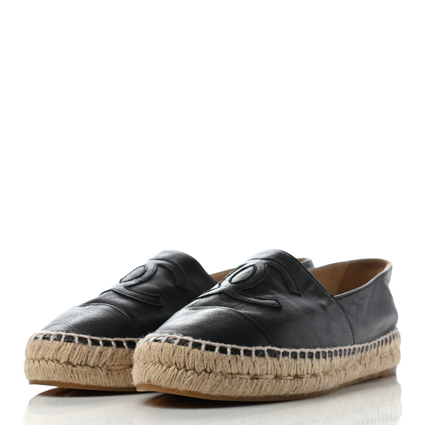 Lambskin CC Espadrilles 38 Black