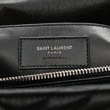 Saint Laurent Sheepskin Matelasse Chevron Monogram Large College Satchel Black 7 of 12