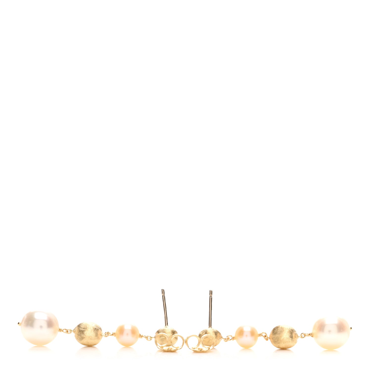Marco Bicego 18K Yellow Gold Pearl Africa Alternating Drop Earrings 3 of 3