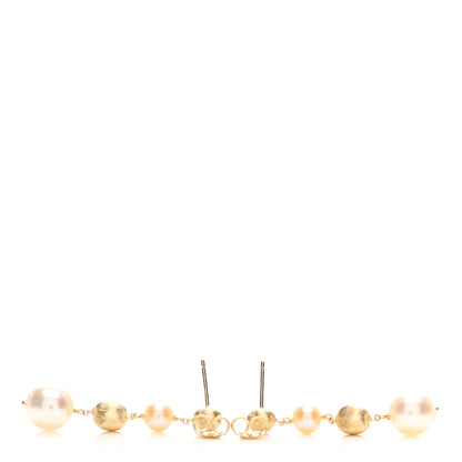 Marco Bicego 18K Yellow Gold Pearl Africa Alternating Drop Earrings 3 of 3
