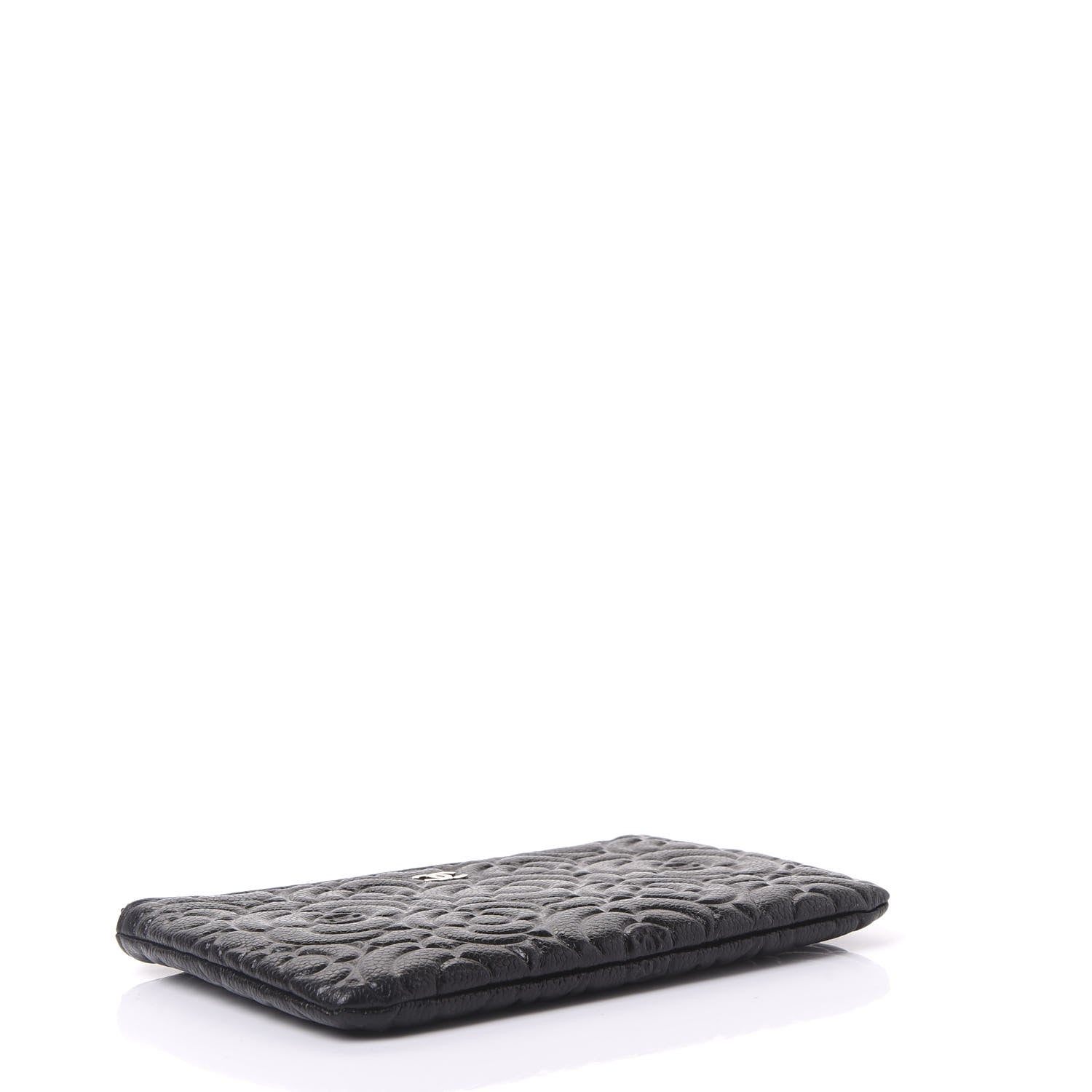 Chanel Caviar Camellia Embossed Cosmetic Pouch Black 3 of 10
