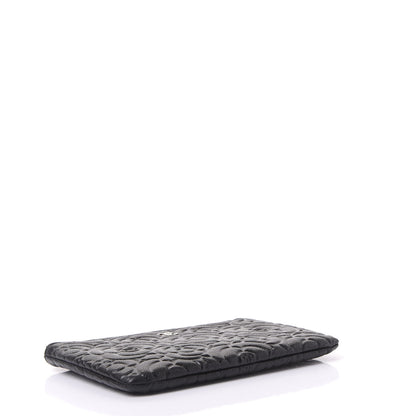 Chanel Caviar Camellia Embossed Cosmetic Pouch Black 3 of 10