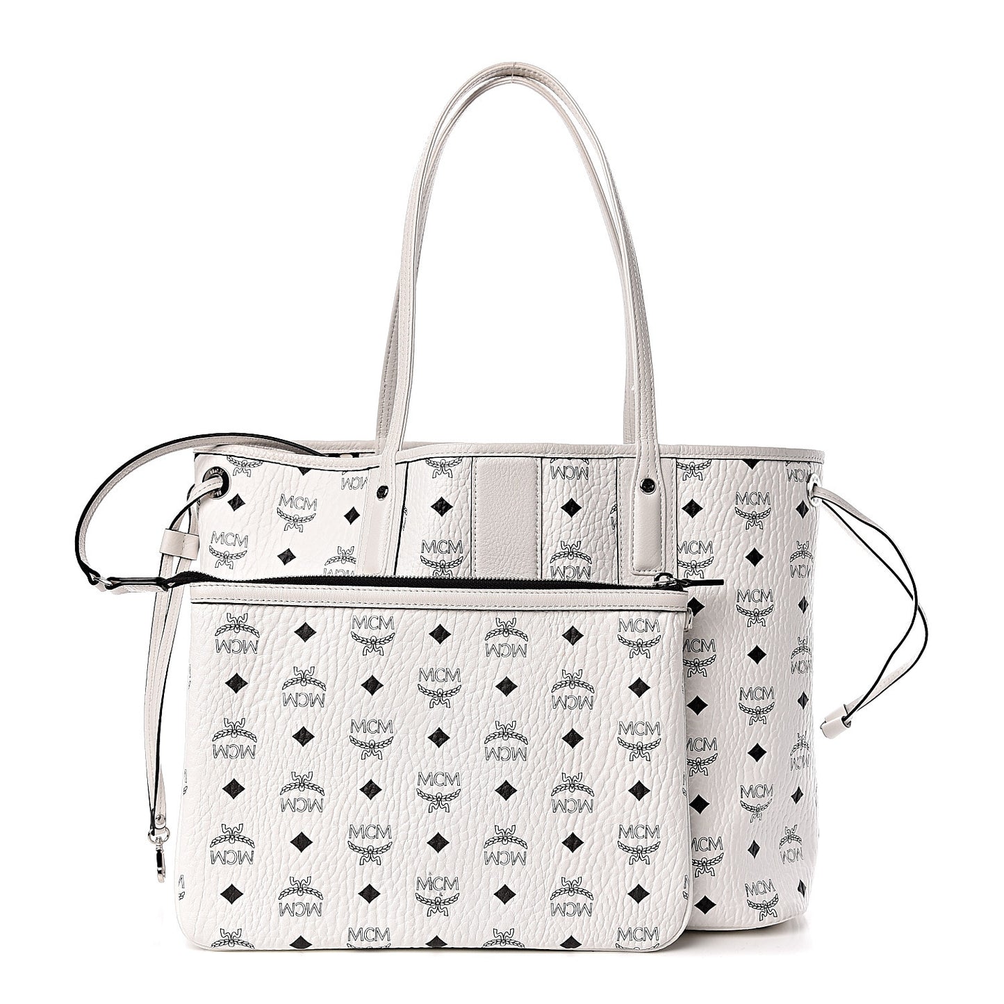 Visetos Medium Liz Reversible Shopper Tote White