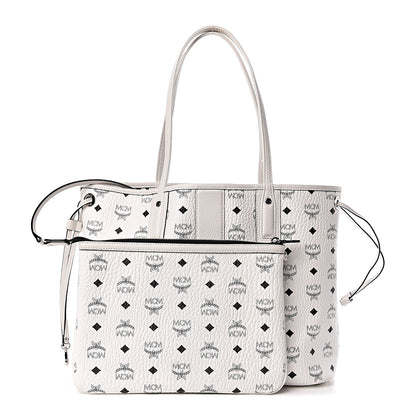 MCM Visetos Medium Liz Reversible Shopper Tote White 1 of 18