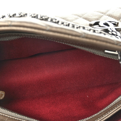 Chanel Metallic Caviar Quilted Medium Just Mademoiselle Beige 6 of 10