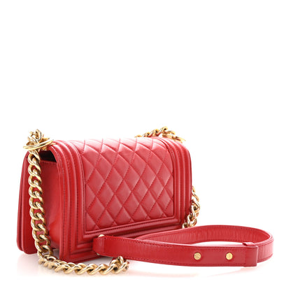 Chanel Lambskin Quilted Small Boy Flap Red 3 of 10