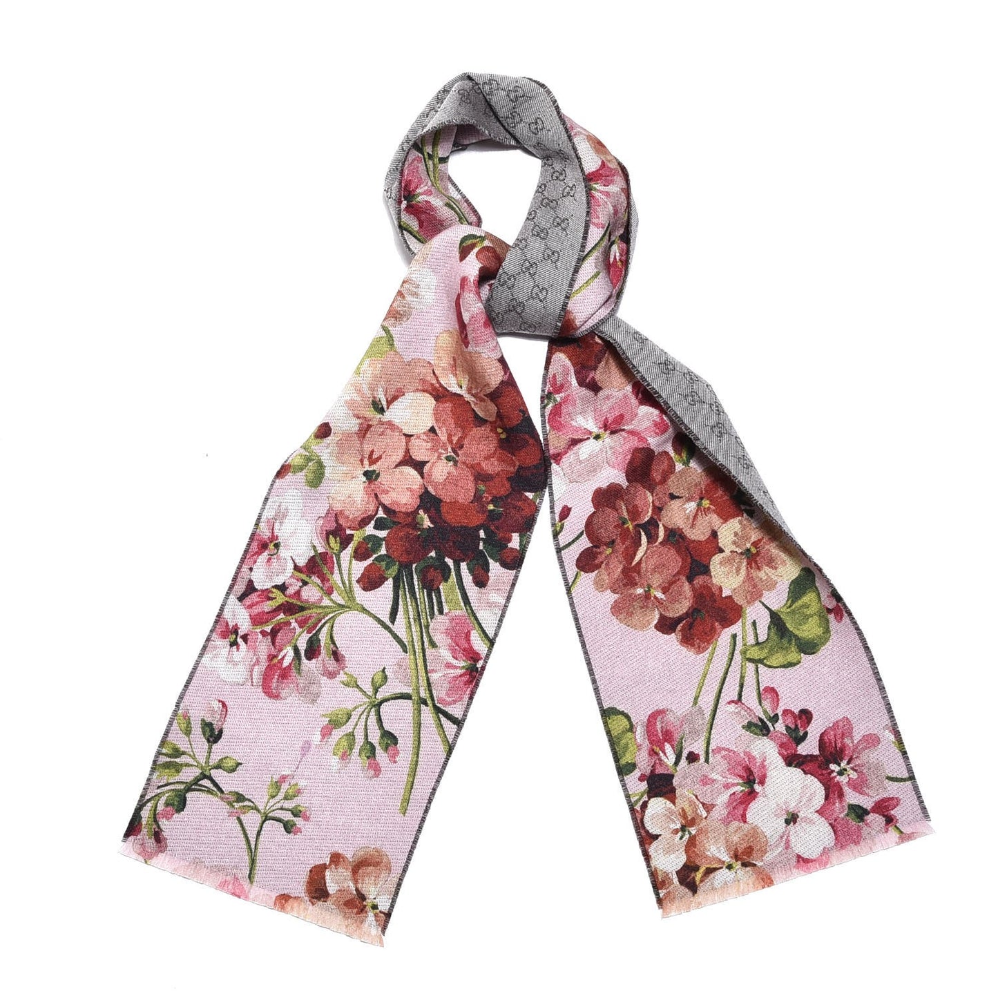 Wool GG Monogram Miniorophin Scarf Shell Pink