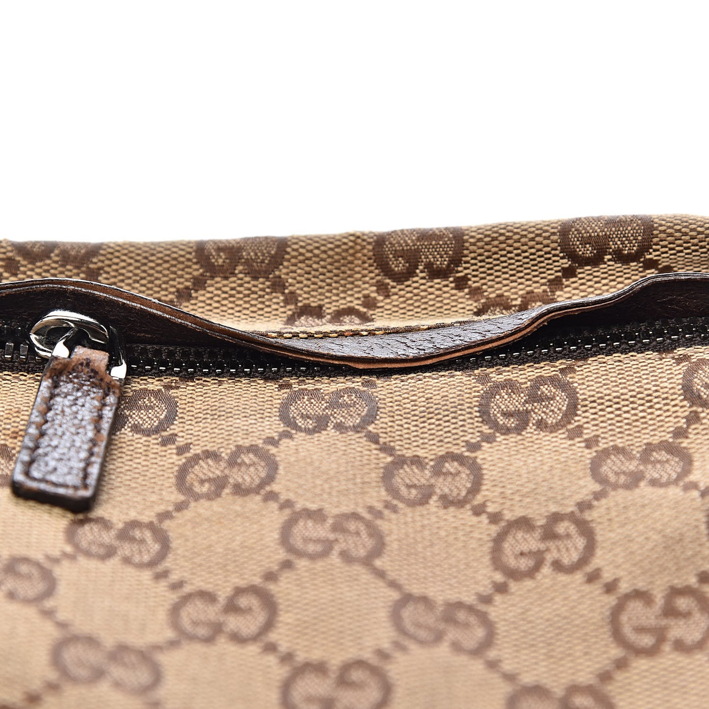 GG Monogram Double Pocket Belt Bag Dark Brown