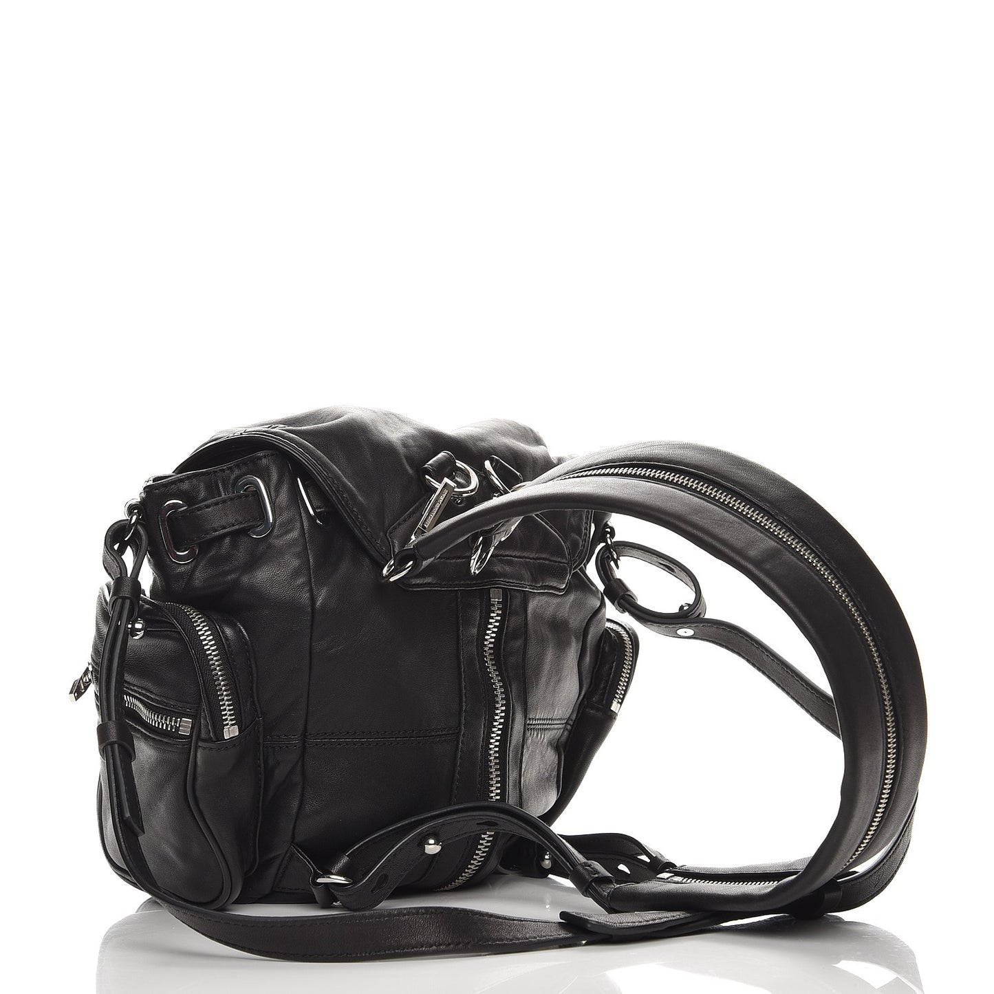 Lambskin Marti Backpack Washed Black Nikel Hardware