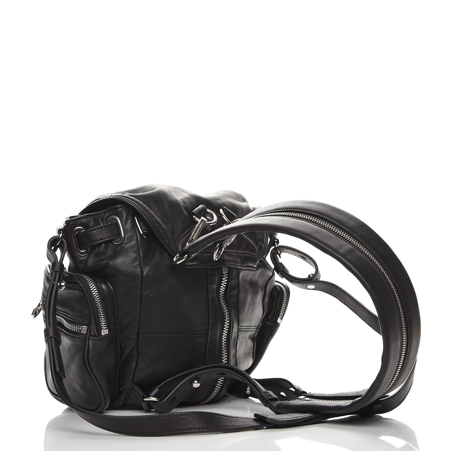 Alexander Wang Lambskin Marti Backpack Washed Black Nikel Hardware 5 of 10