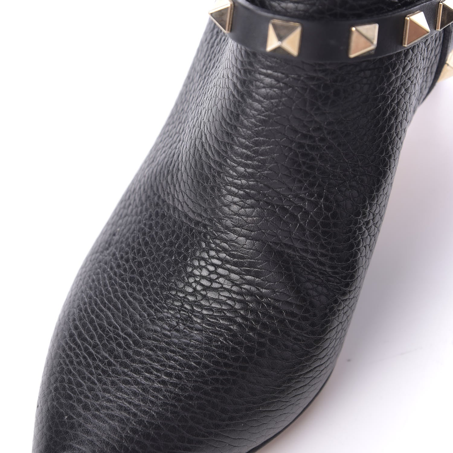 Valentino Garavani Pebbled Calfskin Rockstud Double Buckle 65mm Ankle Boots 36.5 Black 11 of 12