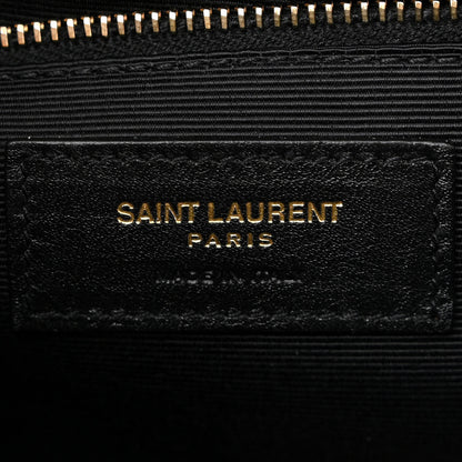 Saint Laurent Grain De Poudre Mixed Matelasse Large Triquilt Monogram Satchel Beige 6 of 14