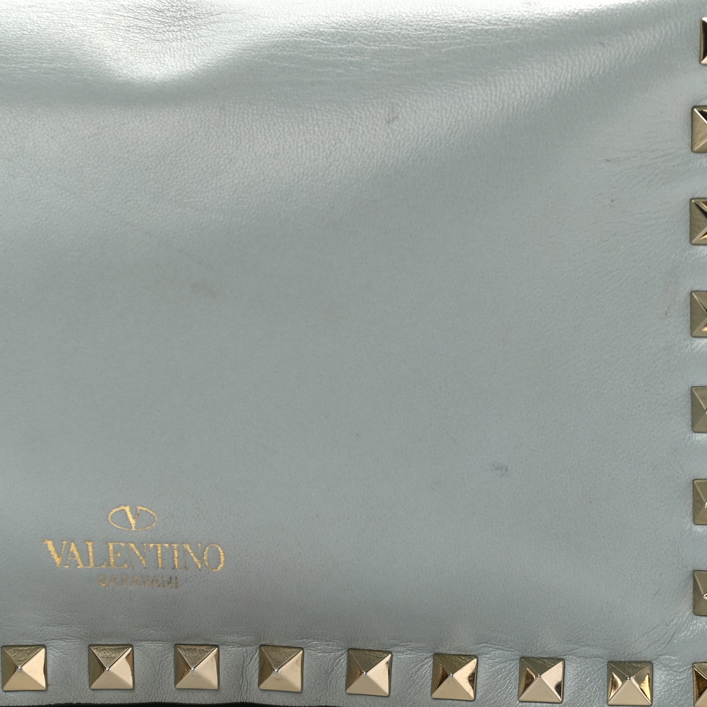Nappa Small Rockstud Wristlet Clutch Pastel Grey