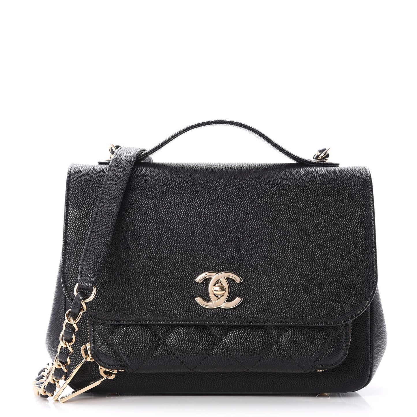 Caviar Quilted Small Business Affinity Flap Black