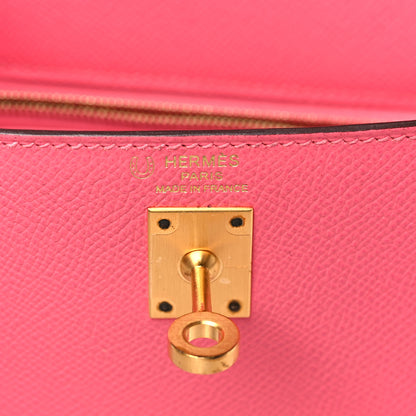 Hermes Epsom Bi-Color Horseshoe Kelly Sellier 25 Rose Azalee Gris Mouette 6 of 9