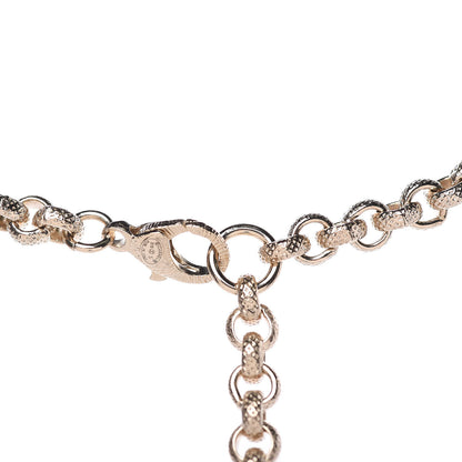 Chanel Metal Crystal Cha-Nel Logo Necklace Gold 4 of 6