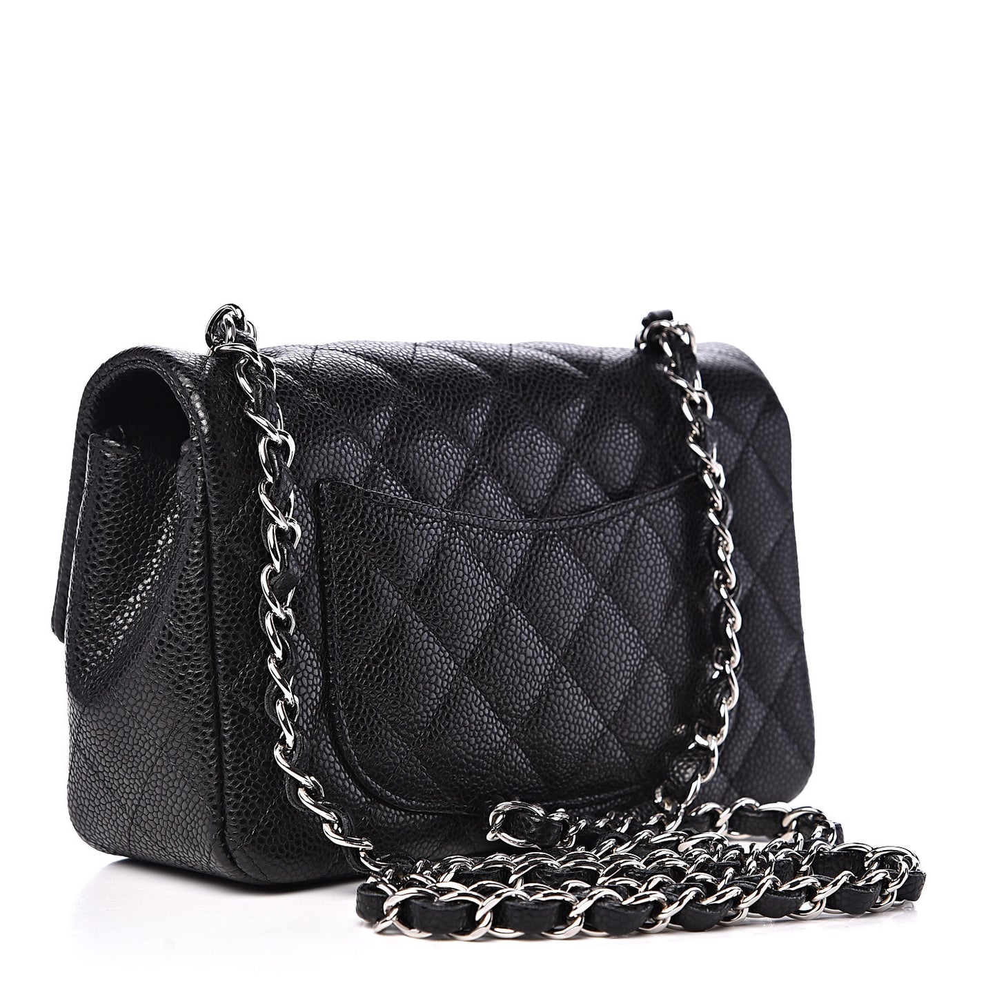 Caviar Quilted Mini Rectangular Flap Black