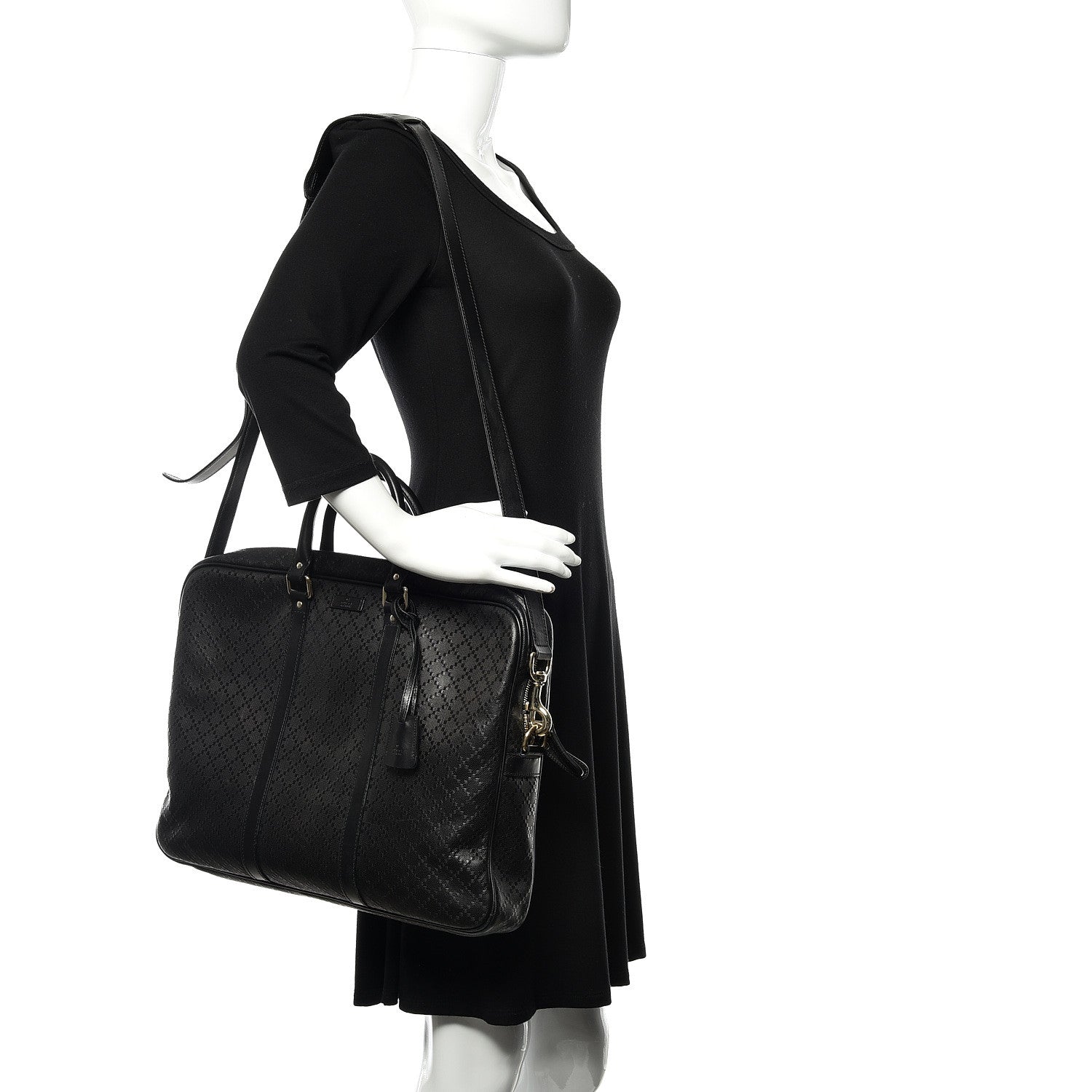 Gucci Diamante Signature Briefcase Black 2 of 9