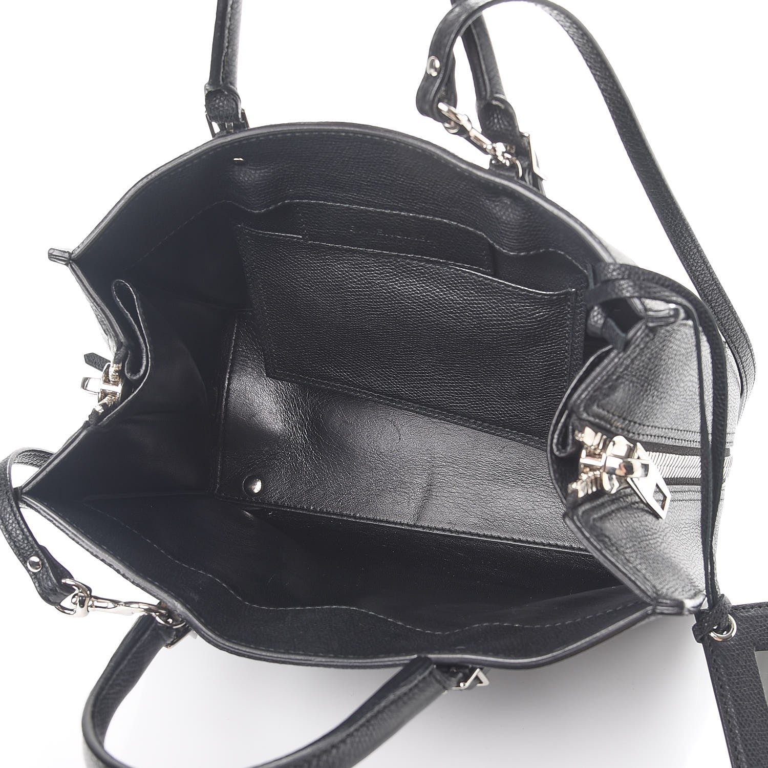 Balenciaga Grained Calfskin Plate Hardware Papier A6 Zip Around Tote Black 5 of 9
