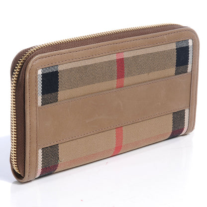 Burberry Leather Canvas House Check Zip Around Wallet 3 of 9