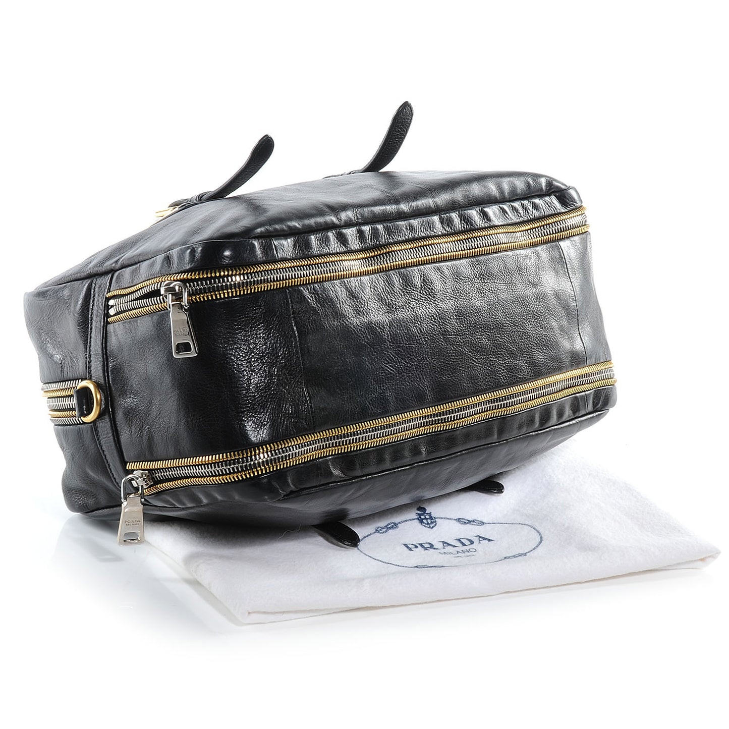 Glace Calf Mirror Zippers Bowler Black
