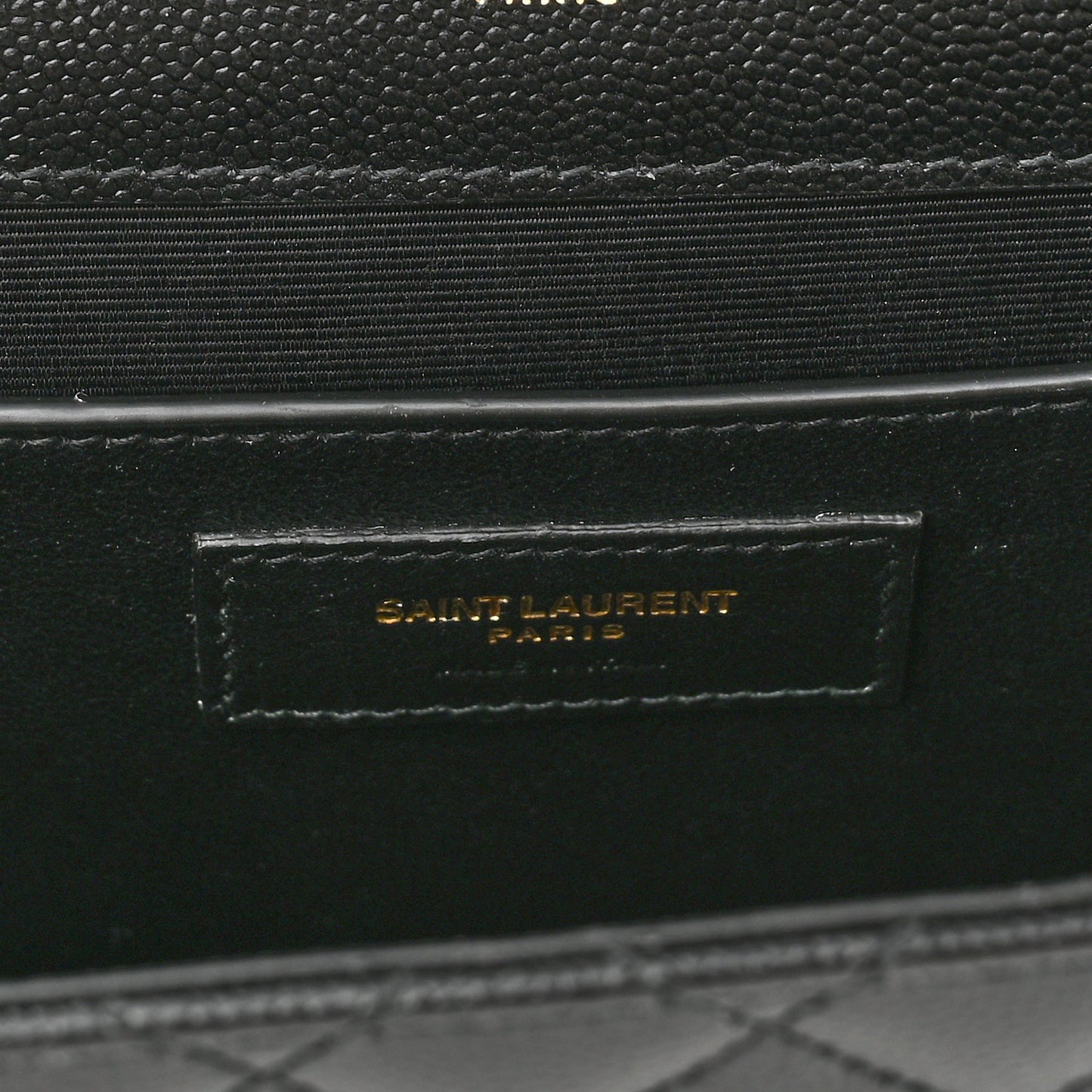 Grain De Poudre Textured Mixed Matelasse Triquilt Medium Monogram Satchel Black