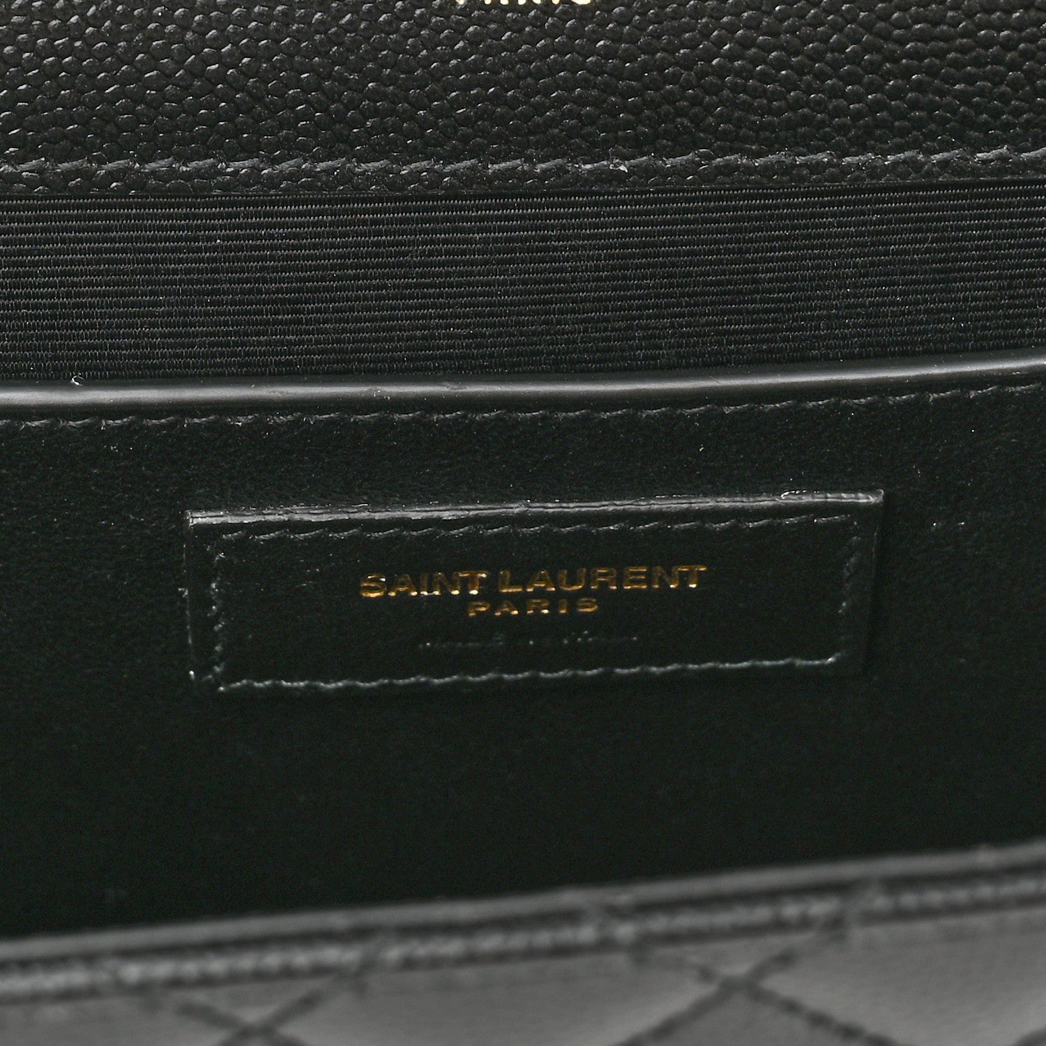 Saint Laurent Grain De Poudre Textured Mixed Matelasse Triquilt Medium Monogram Satchel Black 6 of 11
