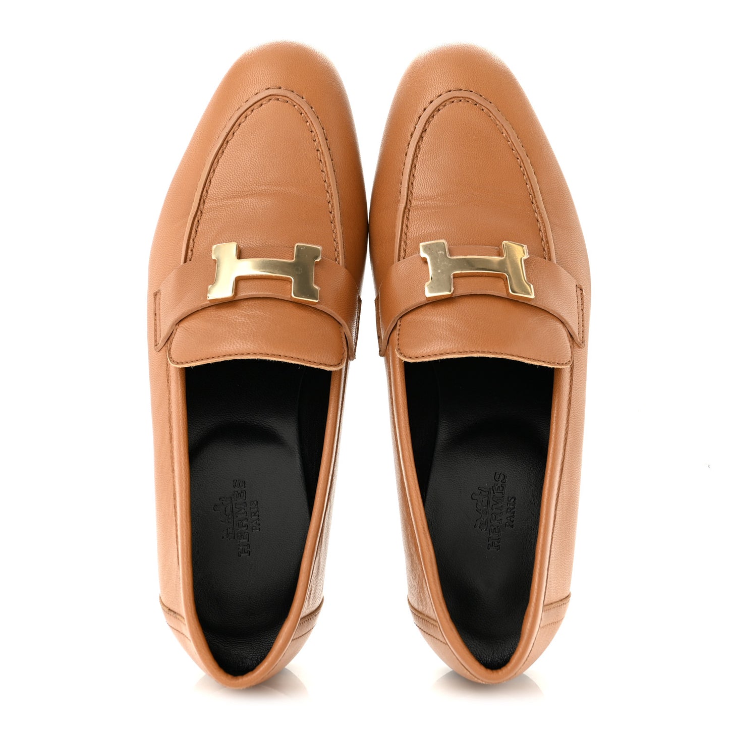 Goatskin Womens Paris Loafers 36.5 Gold