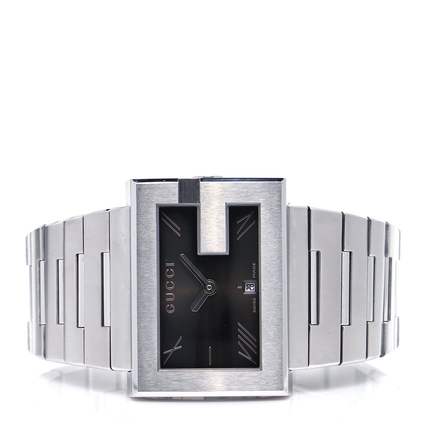 Stainless Steel 38mm 100M G-Rectangle Quartz Watch Black