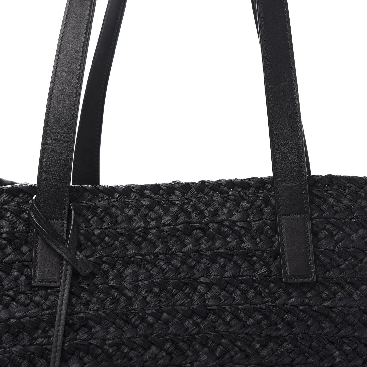 Saint Laurent Raffia Medium Panier Bag Black 11 of 11