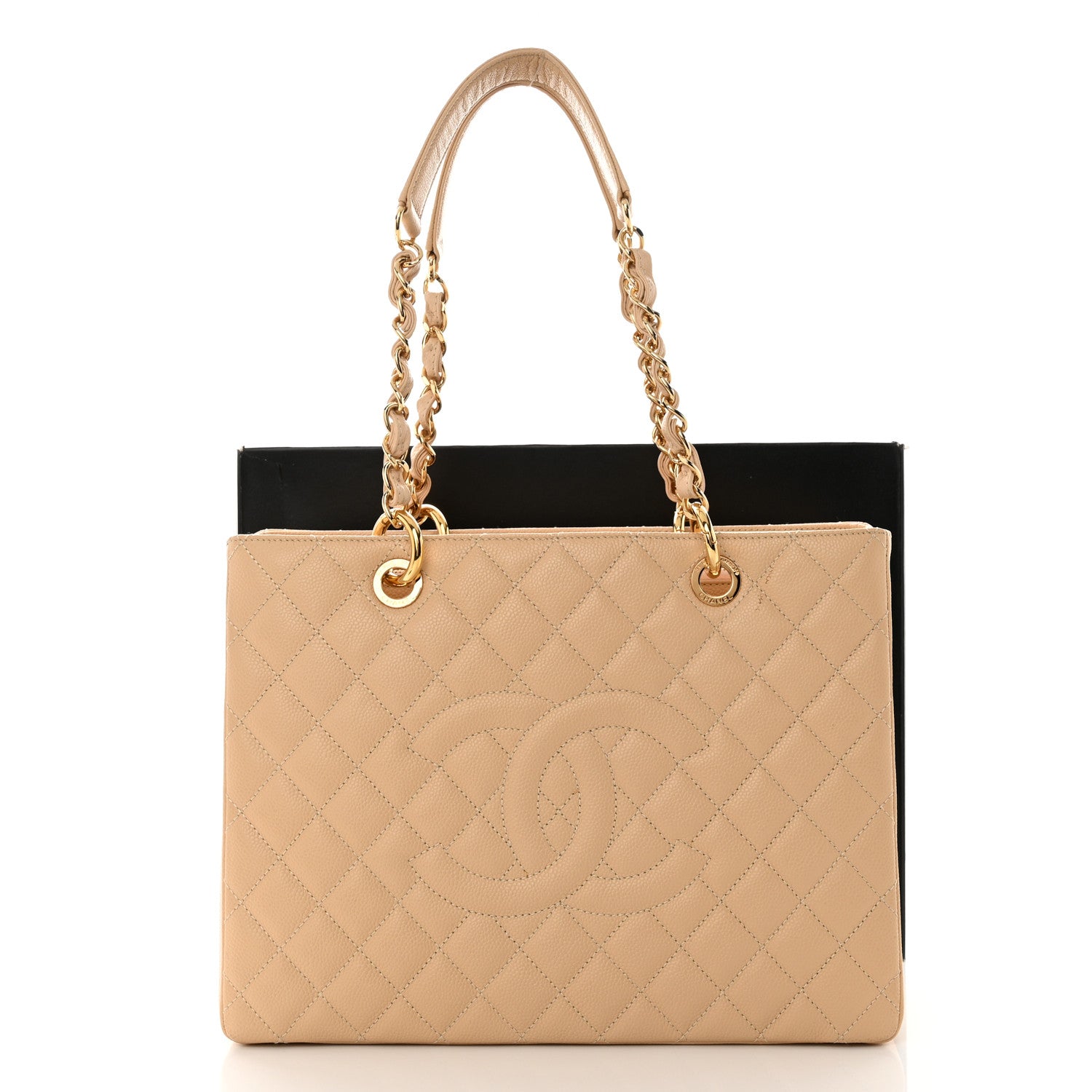 Chanel Caviar Quilted Grand Shopping Tote GST Beige 16 of 16