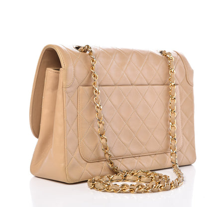 Chanel Lambskin Quilted Medium Single Flap Beige 3 of 13