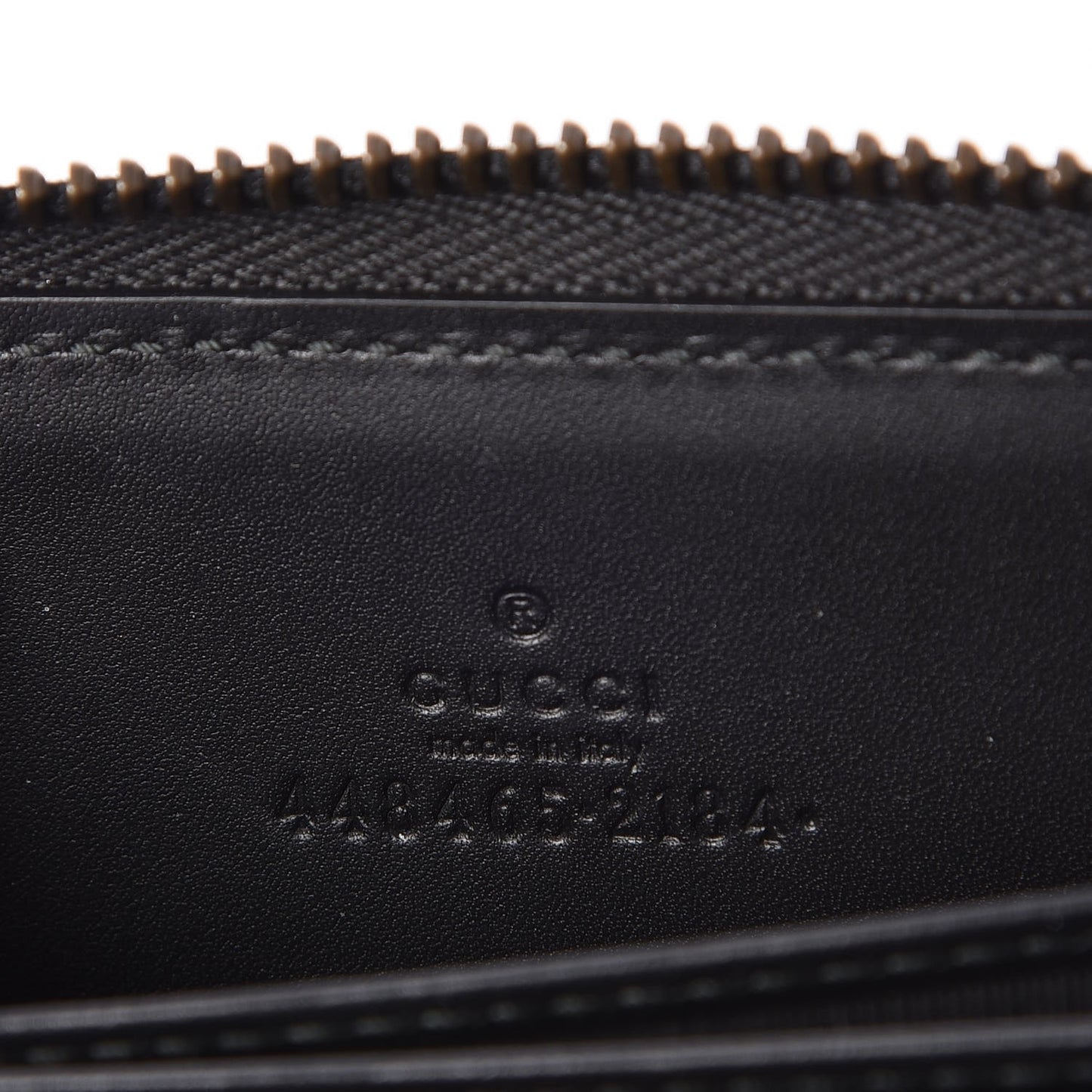 Calfskin GucciGhost Zip Around Card Case Black New Acquamarine