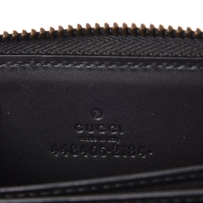 Gucci Calfskin GucciGhost Zip Around Card Case Black New Acquamarine 7 of 7