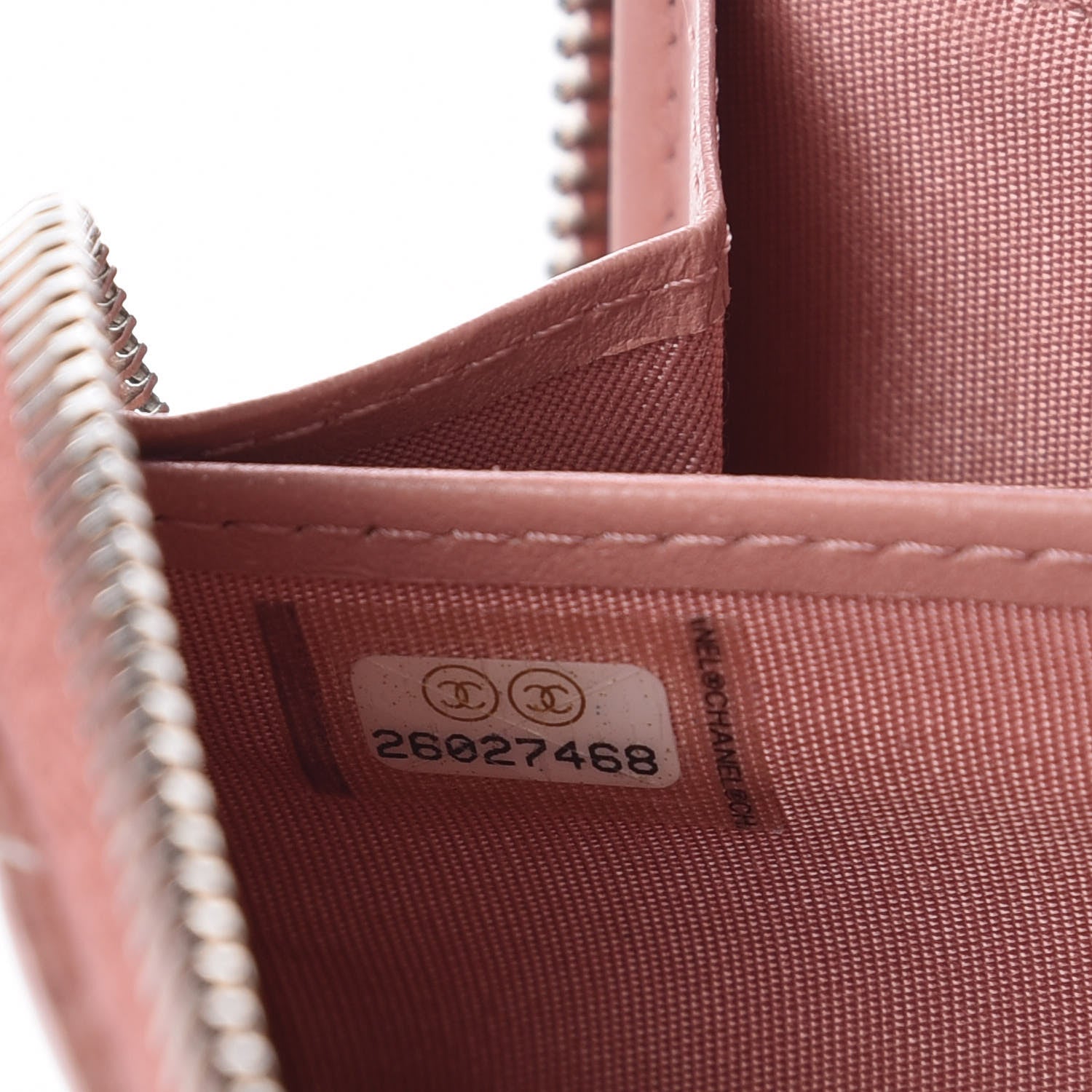 Chanel Ombre Patent Calfskin Quilted Large Gusset Zip Around Wallet Pink White 8 of 18