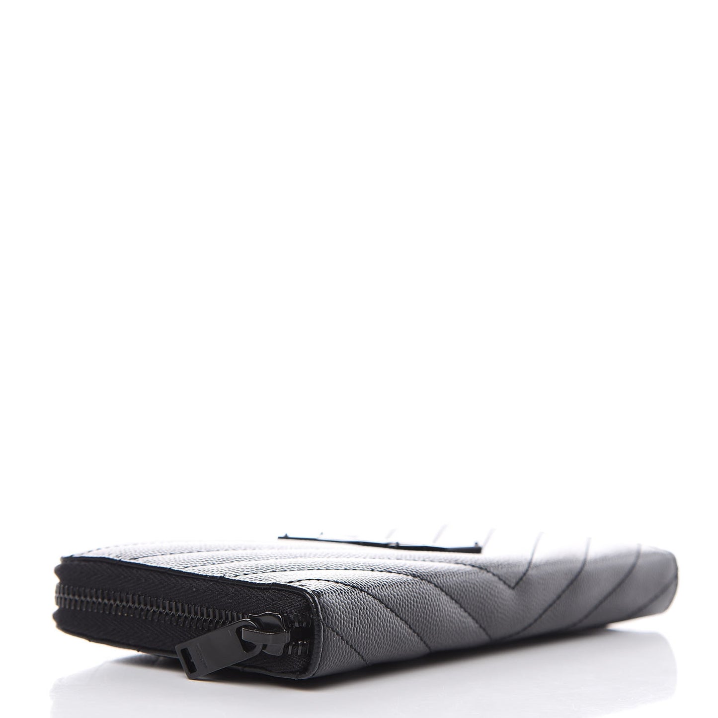 Grain De Poudre Matelasse Chevron Monogram Zip Around Wallet Black