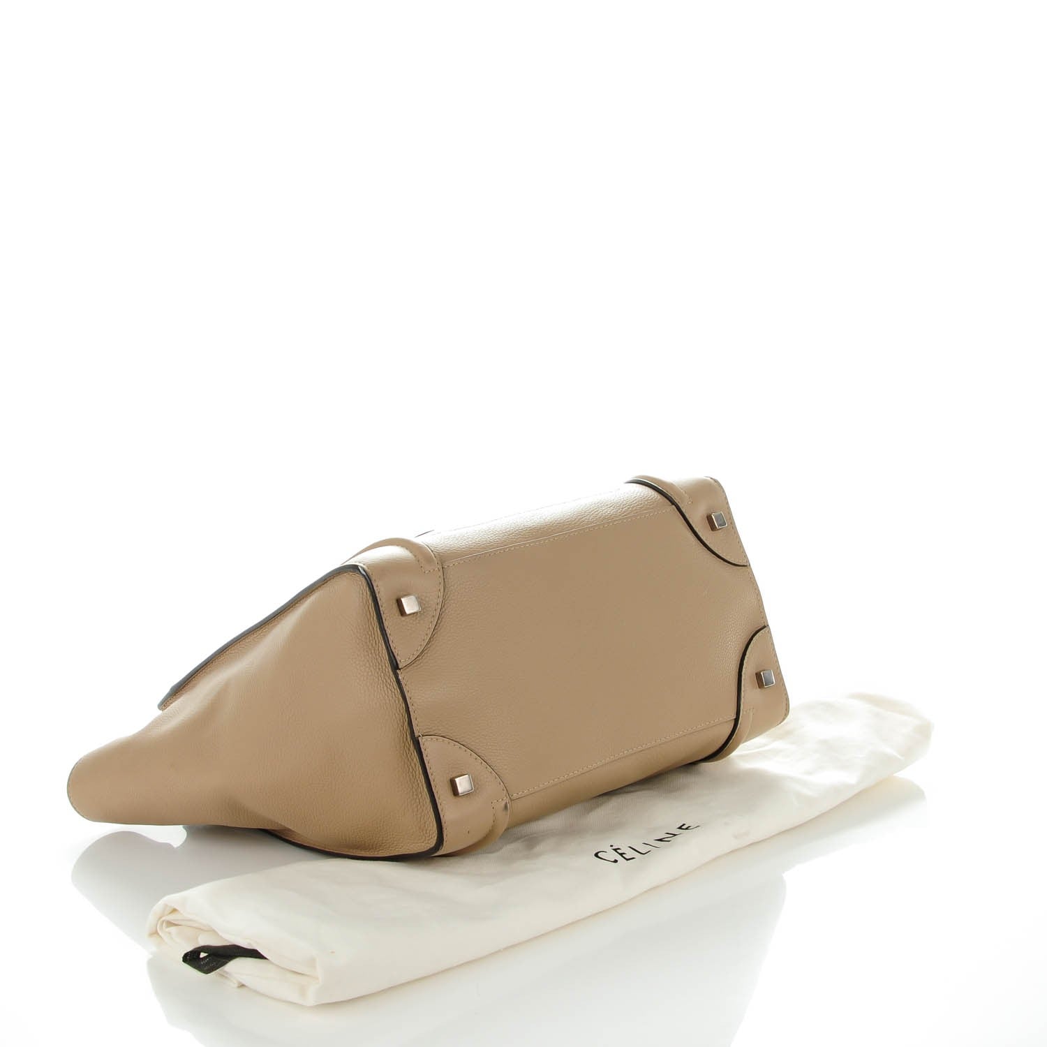 Celine Drummed Calfskin Mini Luggage Dune 4 of 8