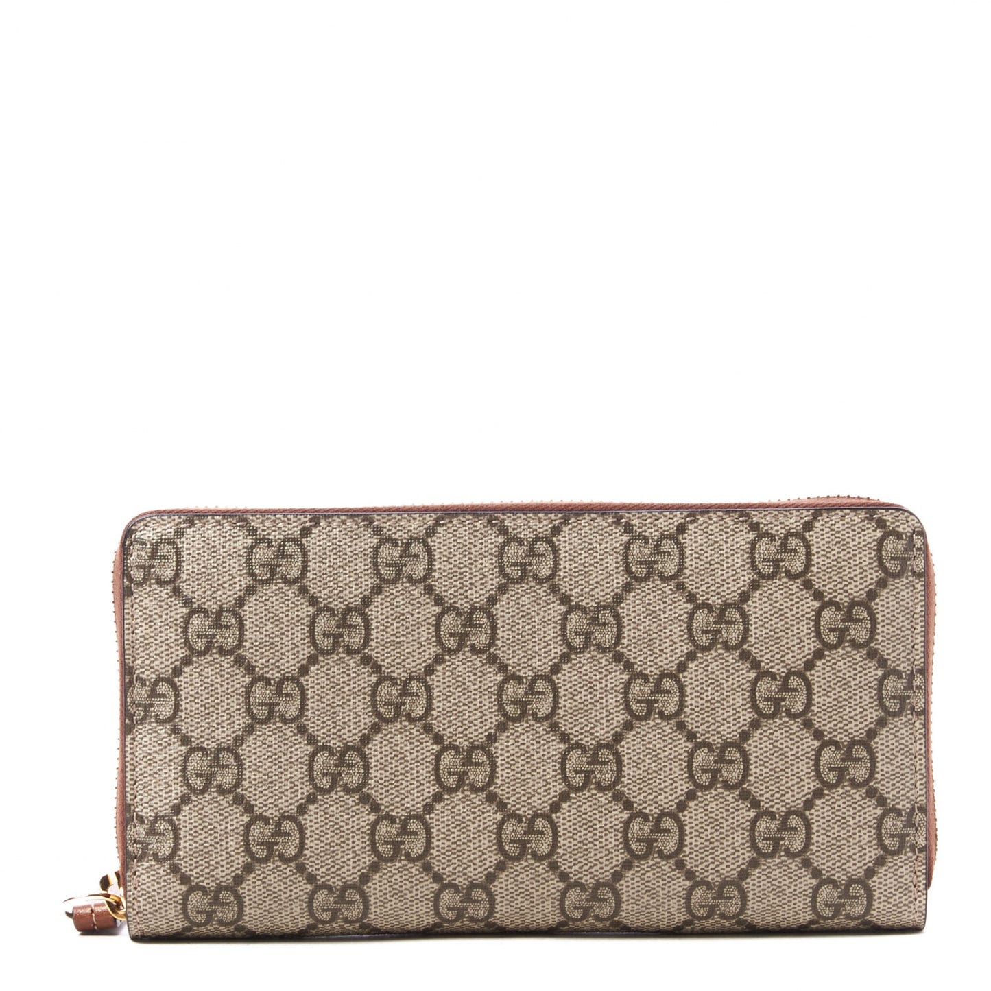 GG Supreme Monogram Cuoio Toscano Zip Around Wallet Beige Ebony Cuir