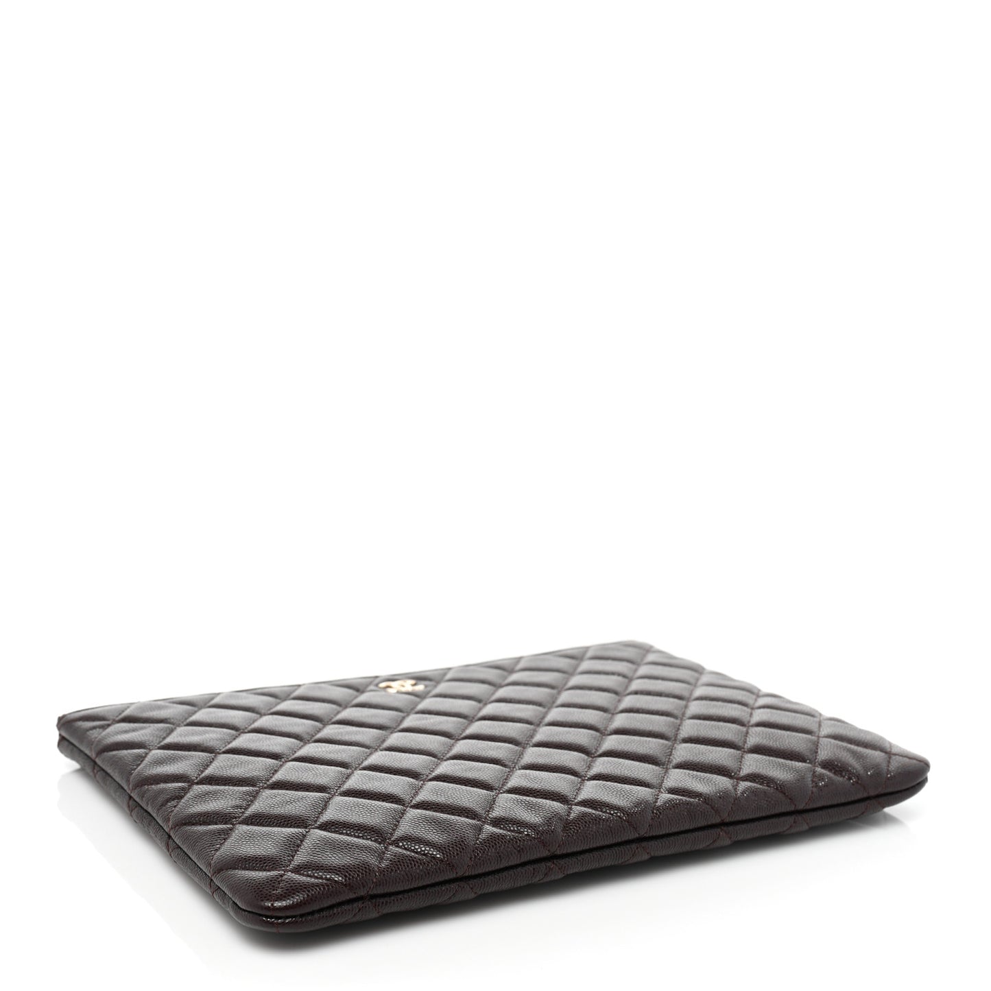 Caviar Quilted Medium Cosmetic Case Burgundy