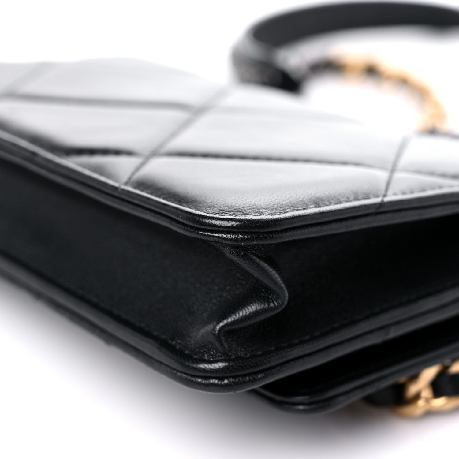 Chanel Lambskin Quilted Chanel 19 Wallet On Chain WOC Black 12 of 16
