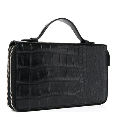 Gucci Crocodile Travel Document Case Black 3 of 14