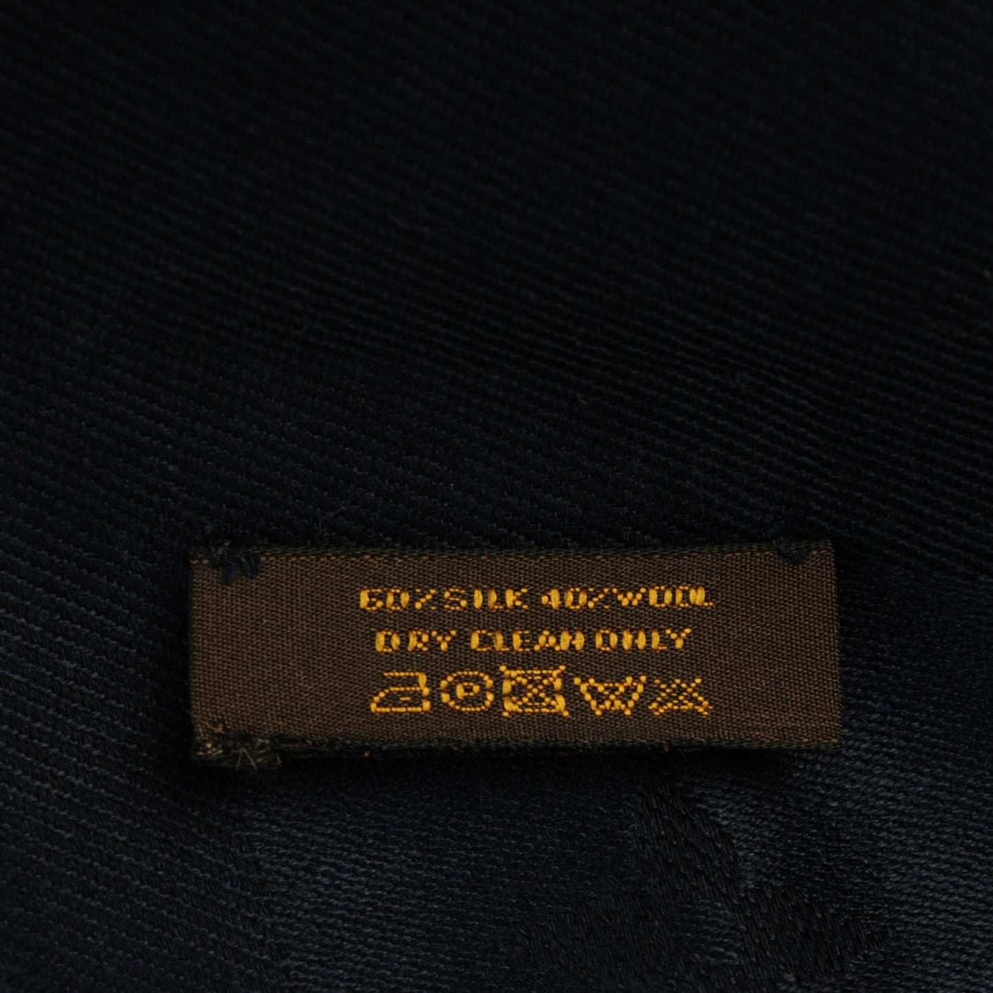Silk Wool Monogram Shawl Night Blue