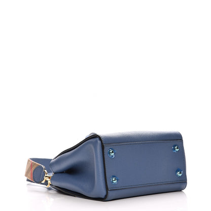 Burberry Soft Grain Calfskin Small Buckle Tote Steel Blue 4 of 7