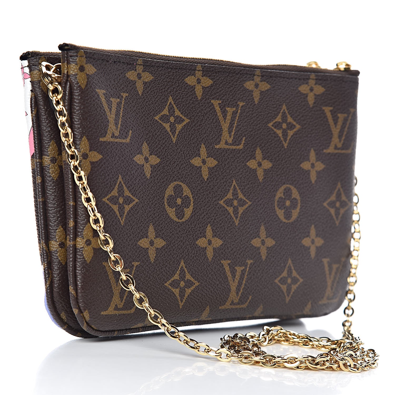 Louis Vuitton Monogram 2019 Christmas Animation Double Zip Pochette 3 of 10