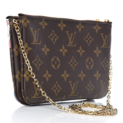 Louis Vuitton Monogram 2019 Christmas Animation Double Zip Pochette 3 of 10